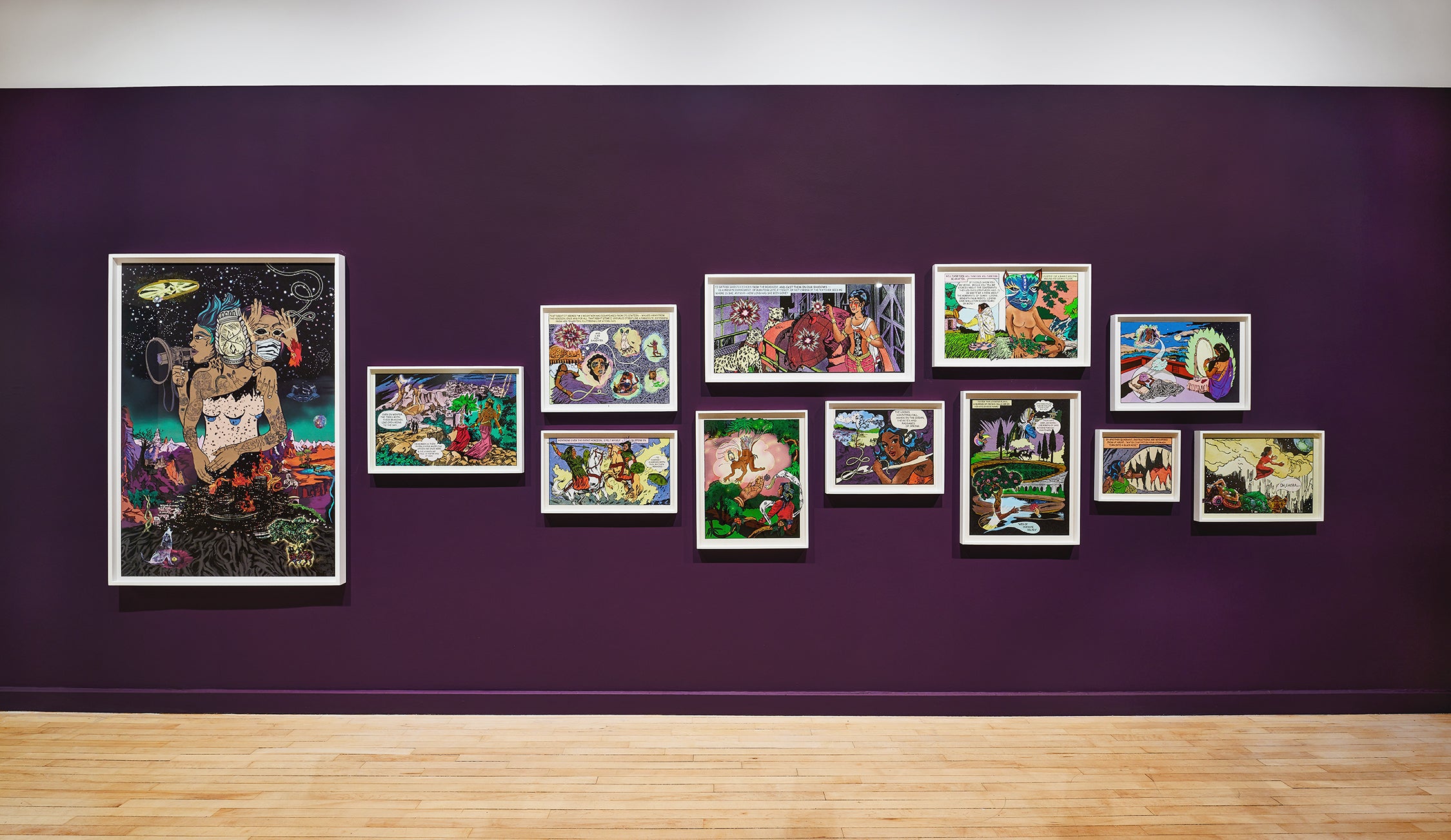 Photograph os Chitra Ganesh Solo Exhibition at the Bronx Museum