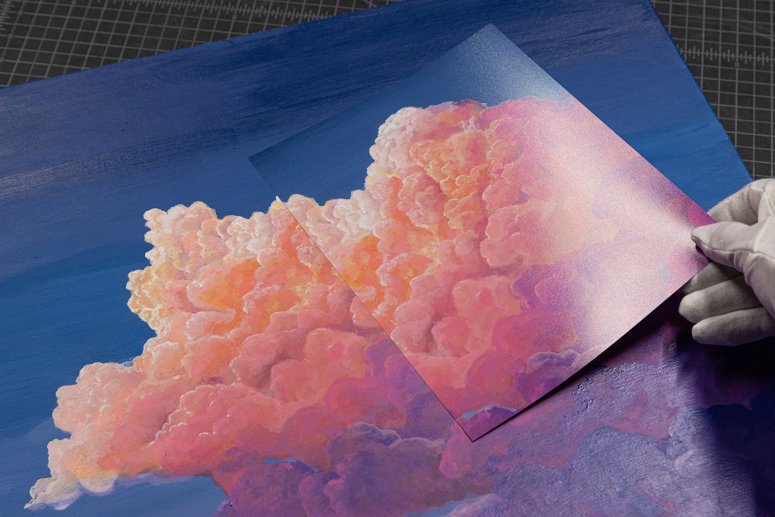 Color-accurate fine art scan compared with original artwork