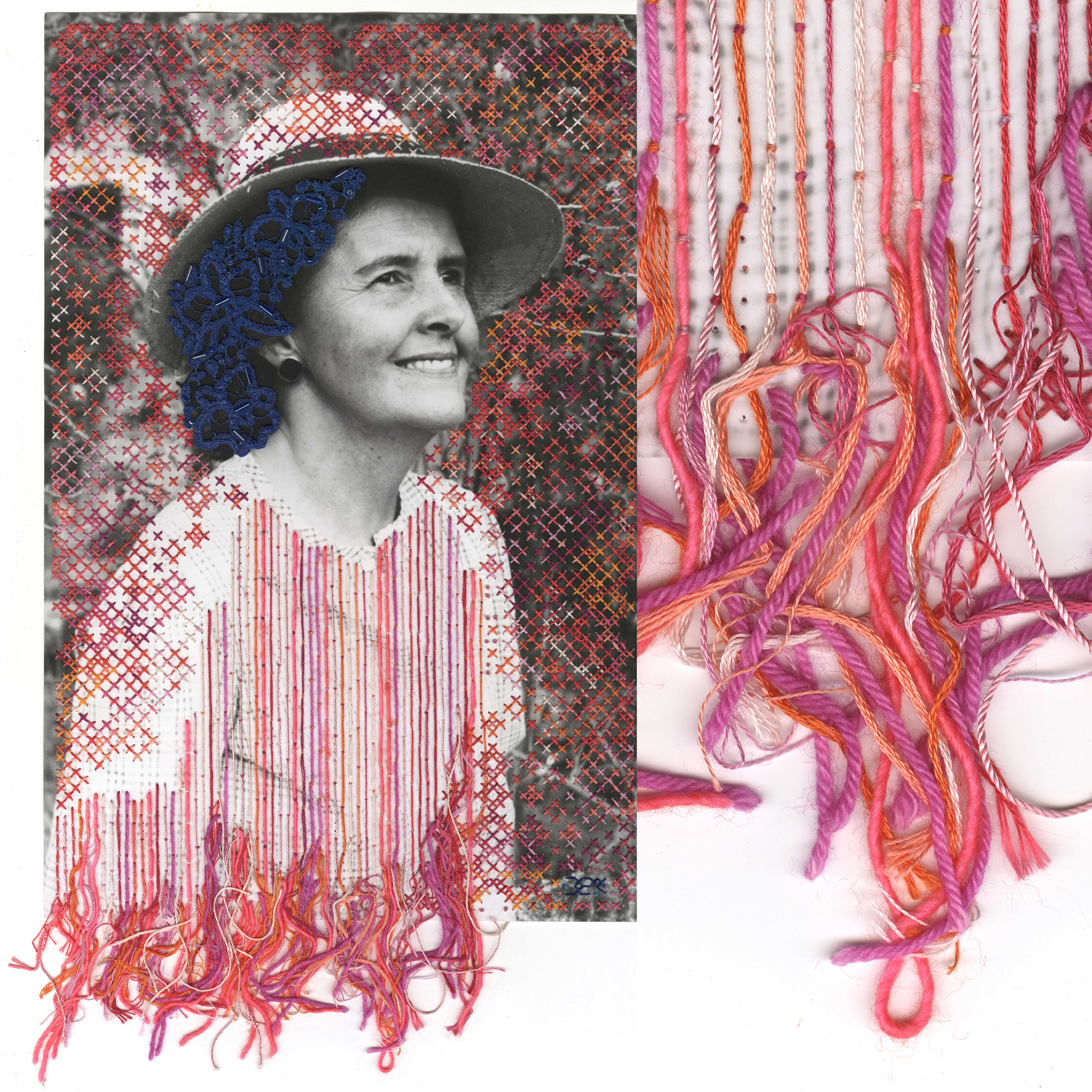 Flatbed scan of textured multimedia artwork